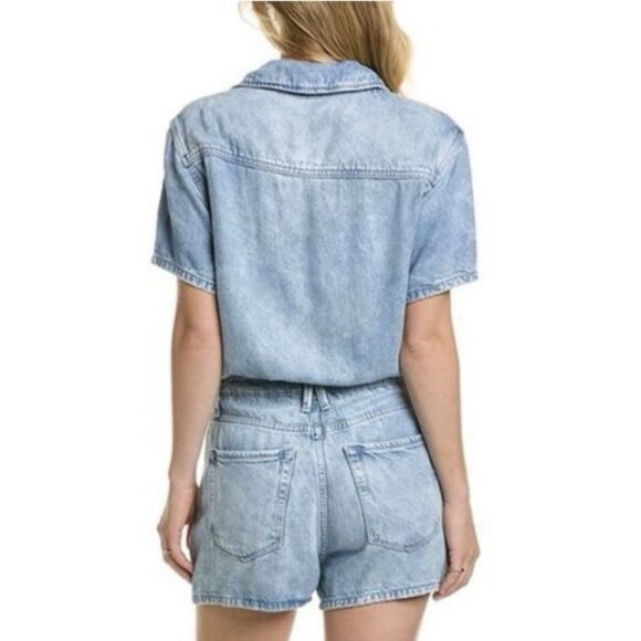 Good American Weightless Jumpsuit Denim Romper One Piece Size 2 - Picture 2 of 11